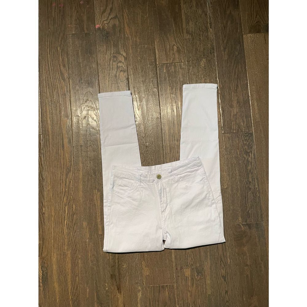 Hungson Men Slim Fit White Stretch Denim